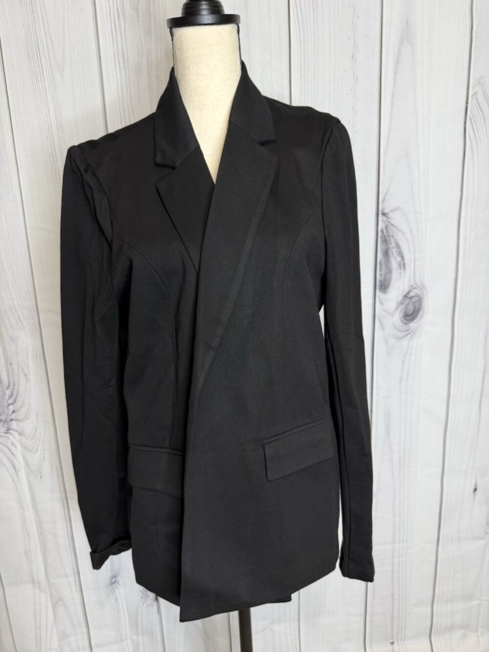 NWT Skies Are Blue Size XL Blazer Black Lined Pockets No-Button NEW